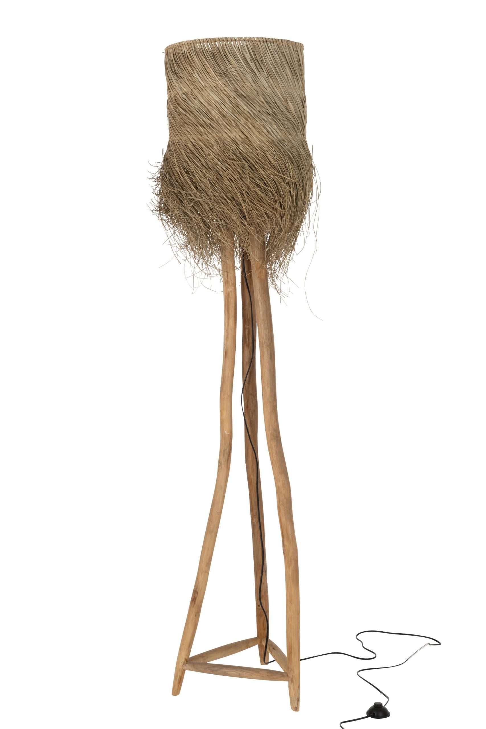FLOOR LAMP RAFI GRASS/TEAK WOOD NATURAL
