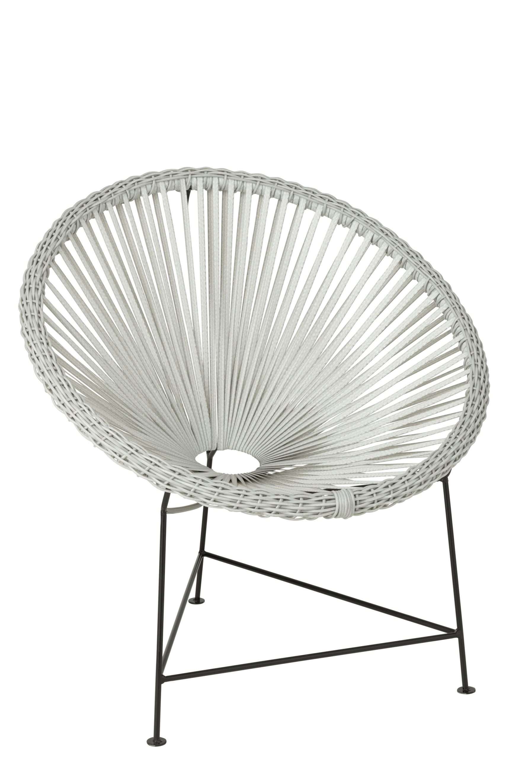 CHAIR ALCO METAL/RATTAN WHITE