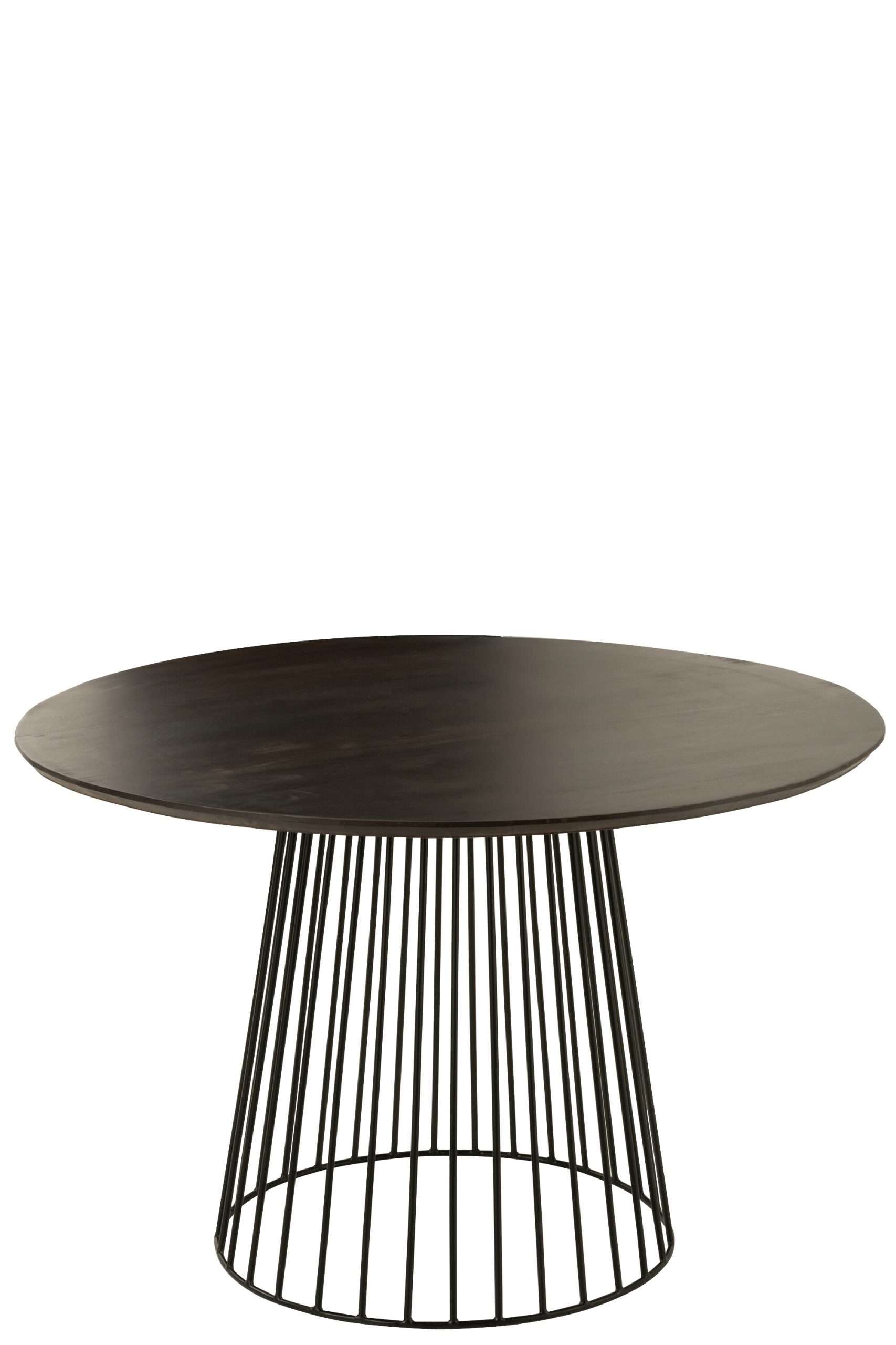 TABLE ROUND WOOD METAL NATURAL BLACK